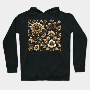 Gold Floral Illustration Hoodie